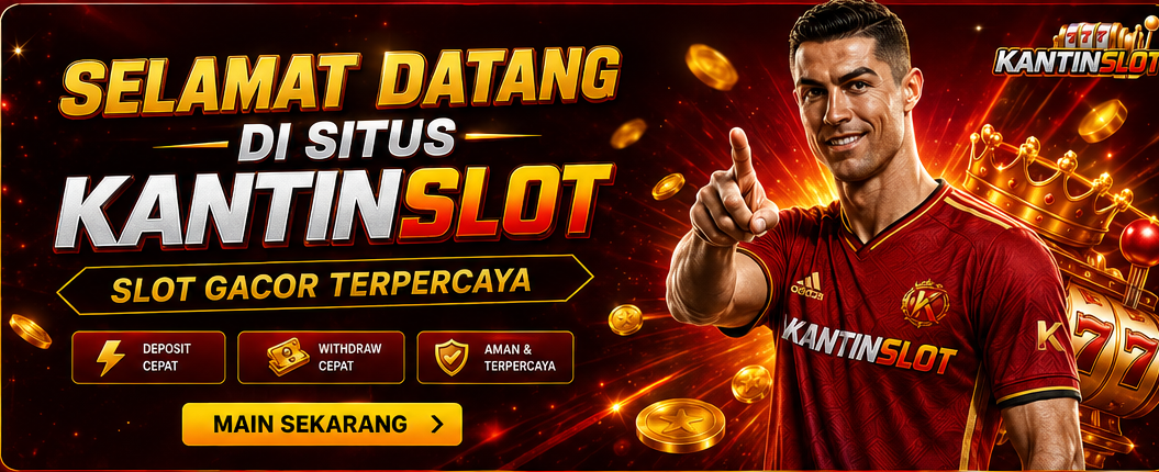 Banner KANTINSLOT dengan karakter Cristiano Ronaldo